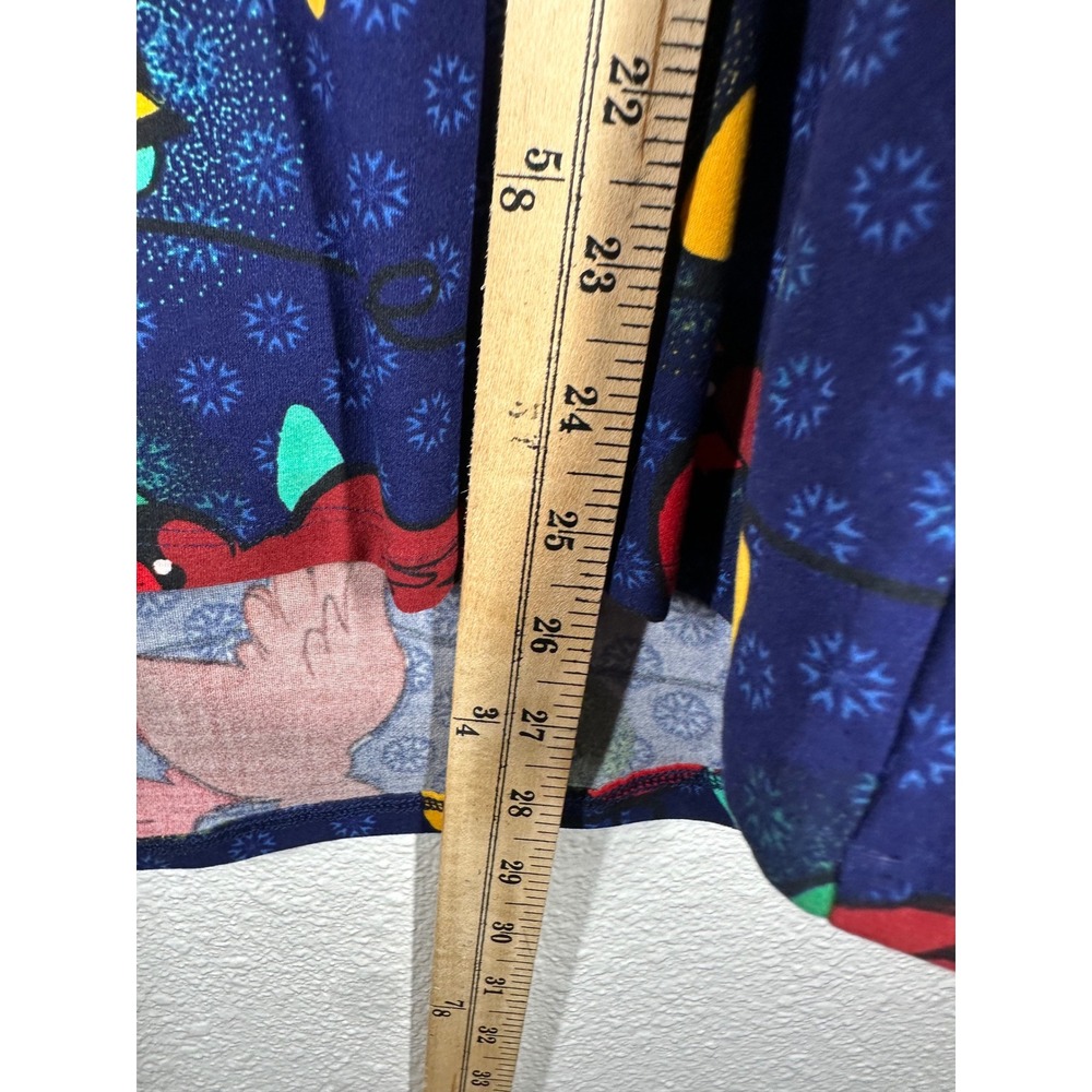 LuLaRoe T-Shirt Womens S Blue Cardinal Christmas Lights Classic T Holiday Bird - Picture 6 of 8
